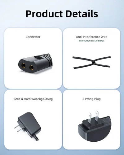 Vista 2 de Cable de carga para afeitadora Braun Series 3 7 9 5 1 afeitadora eléctrica 12 V repuesto para Braun 3040s 340s 310s 740s 790cc 760cc 740s 9290cc