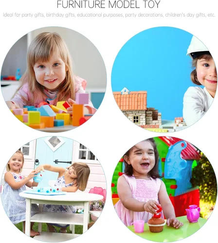 Vista 4 de Veemoon Equipo de gimnasio en miniatura para casa de muñecas, 5 piezas 1: 12 mini mancuernas modelo casa de muñecas, suministros de pesas