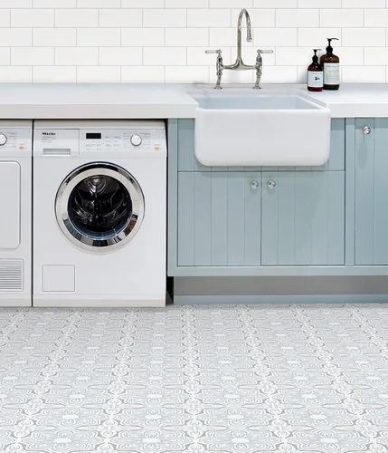 Vista 4 de FloorPops Azulejos de Suelo Azul Morris Peel & Stick, FP3827