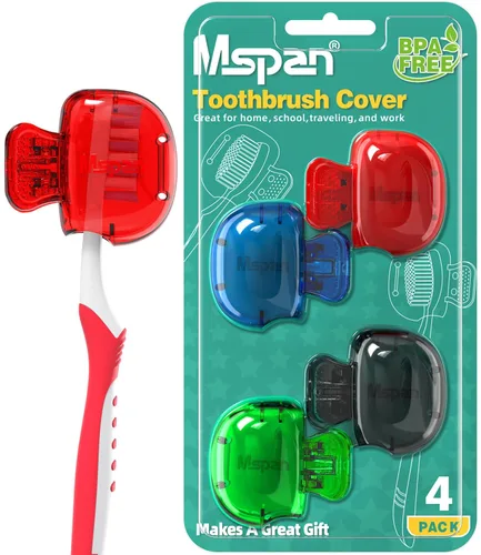 Mspan Funda Protectora para Cabezal de Cepillo de Dientes: Funda Protectora para Cepillo de Dientes con Clip de Plástico para el Baño, Artículos