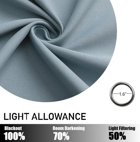 Vista 7 de Flyfun - Cortinas opacas con ojales para dormitorio y sala de estar, juego de 2 paneles, con aislamiento térmico, cortinas de oscurecimiento