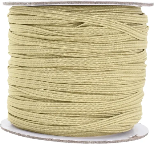 Vista 92 de Mandala Crafts Rollo de bandas elásticas beige de 0.472 in y 20 yardas para costura, 1/2 cordón elástico plano, correas elásticas trenzadas de 1 2