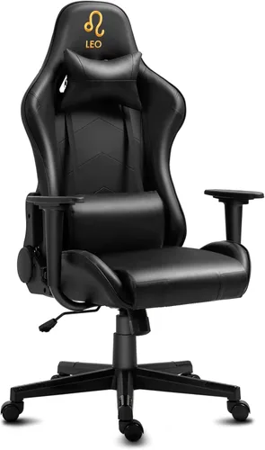 Vista 15 de Modern-Depo Black Virgo Zodiac - Silla de juegos con diseño ergonómico, giratorio y reclinable ajustable, capacidad de carga de 330 libras