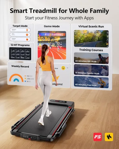 Vista 5 de Acezoe 3 in 1 Under Desk Treadmill with Incline, Walking Pad with Removable Desk Workstation, Adjustable Height for Different Need, 300lbs Capacity