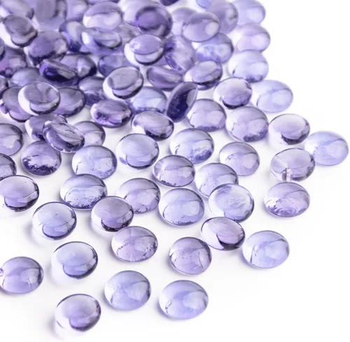 Vista 17 de Canicas de vidrio de 1 libra, mini cuentas planas de vidrio azul marino ~ 150 piezas para rellenos de jarrón, piedras de Mancala, piedras para Azul