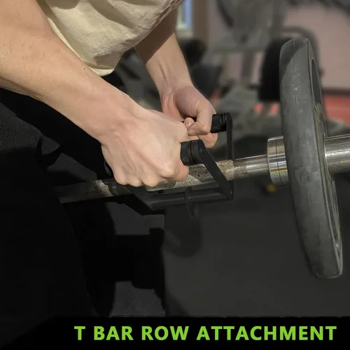 Vista 5 de Accesorio de cable de doble mango en D para entrenamiento con pesas, de acero con empuñadura de goma antideslizante (negro)