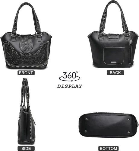 Vista 2 de Montana West Bolsas de mano occidentales para mujer, bolso de mano con asa superior para mujer