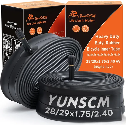 YUNSCM Tubos de bicicleta resistentes de 28"/29" AV32mm 29x1.75/2.4 28x1.75/2.4 (45/62-622) tubos de bicicleta Schrader compatibles con