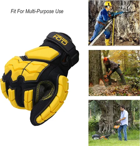 Vista 4 de HANDLANDY Anti Vibration Gloves, SBR Padding, TPR Protector, Mechanic Work Gloves