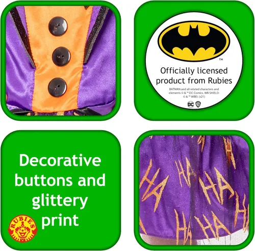 Vista 3 de Rubie's Girl's DC Super Villains Classic Joker Costume Tutu Dress