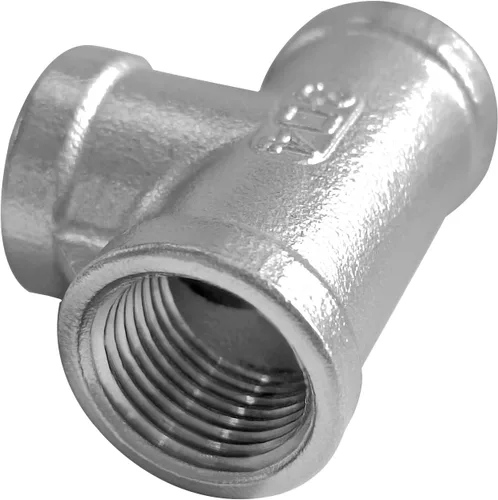 Vista 3 de Acoplamiento de tubería en T de acero inoxidable 1/2" x 1/2" x 1/2" NPT roscado hembra en forma de T acoplamiento 3PCS