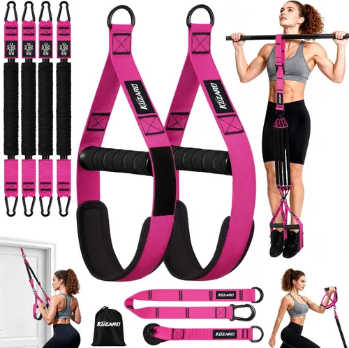 Vista 10 de Pull Up Assistance Bands for Women, Heavy Duty Resistance Bands with Handles, Exercise Band with Door Anchor, Workout Band Set for Pull Up Bar, Full