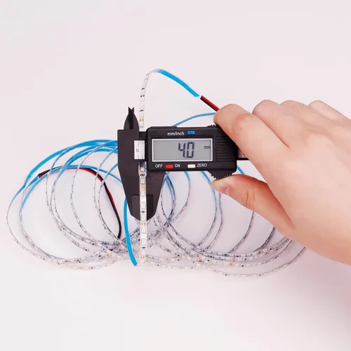 Vista 4 de YUNBO Tira de luces LED azules de 12 V, estrecha, 0.157 in de ancho, súper delgada, 16.4 pies/16.4 ft, 600 LED, SMD2835, autoadhesiva, flexible, sin