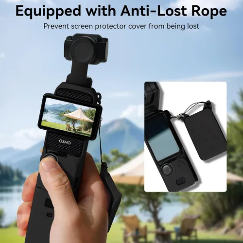 Vista 5 de Funda de silicona Pocket 3: Funda protectora Protector de lente compatible con cámara Vlogging DJI Osmo Pocket 3 Creator Combo Accesorios (negro)