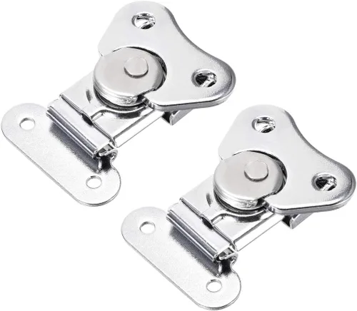 uxcell Abrazadera de palanca de hierro de 1.57 pulgadas con cierre giratorio de mariposa para caja de caja - 2 piezas (plata)