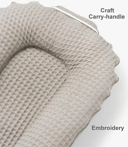 Vista 3 de Funda orgánica Deluxe+ para muelles • 100% algodón de calidad premium Oeko-TEX Standard • Funda suave de repuesto pura transpirable con bordado •