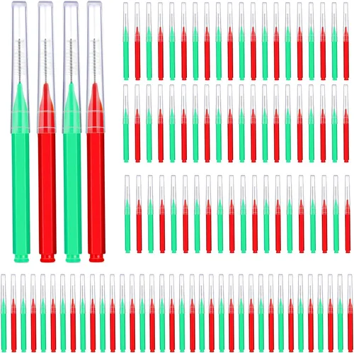 Vista 13 de Patelai 100 piezas cepillo para brackets cepillo interdental palillo de dientes cabezal de hilo dental cepillo de higiene dental limpiador