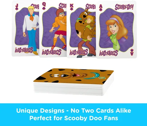 Vista 3 de AQUARIUS Scooby Doo - Baraja de cartas con temática de Scooby Doo para tus juegos de cartas favoritos, mercancía oficial de Scooby Doo y regalo