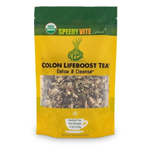SpeedyVite Colon LifeBoost Tea Detox and Cleanse - Té Pu'er orgánico con jengibre, citronela, para una mayor salud y función del colon