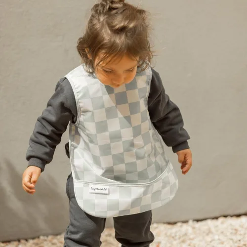 Vista 5 de Tiny Twinkle Baberos para bebé a prueba de desorden Paquete de 2 baberos impermeables para comer Delantal de bebé para alimentación, lavable a