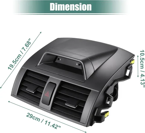 Vista 5 de uxcell Panel de salida de ventilación de aire de CA con reloj para Toyota Corolla 2009-2013 Panel de salida de conducto de aire de salida