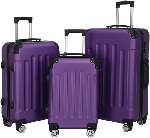 Vista 36 de Juego de equipaje de 3 piezas – Maletas con ruedas giratorias multidireccionales – Bolsa de viaje Maleta ABS con bloqueo TSA – Maletas de carcasa