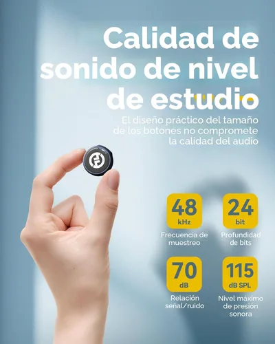 Vista 3 de Hollyland Lark M2 - Micrófono de solapa inalámbrico para cámara, PC, portátil, teléfono, mini micrófono de solapa inalámbrico, 48 KHz 24 bits, rango