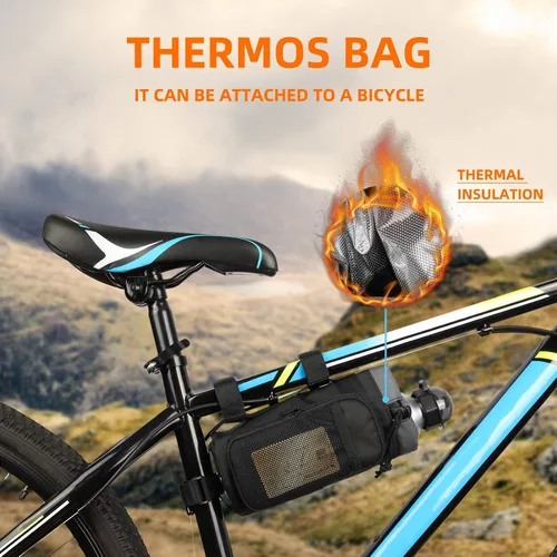 Vista 7 de Bolsa de manillar de bicicleta, ligera, impermeable, para marco frontal, almacenamiento de tubo superior, bolsa de bicicletas de gran capacidad