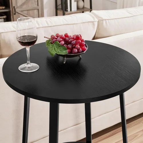 Vista 4 de Yaheetech Juego de mesa de bar, mesa de bar y sillas, juego de mesa de comedor con altura de mostrador, juego de 2 mesas industriales y sillas