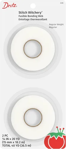 Vista 6 de Dritz - 227 1/4x20 Stitch Witchery 1/4inx 20yd, 1/4-pulgada X 20-yardas, blanco