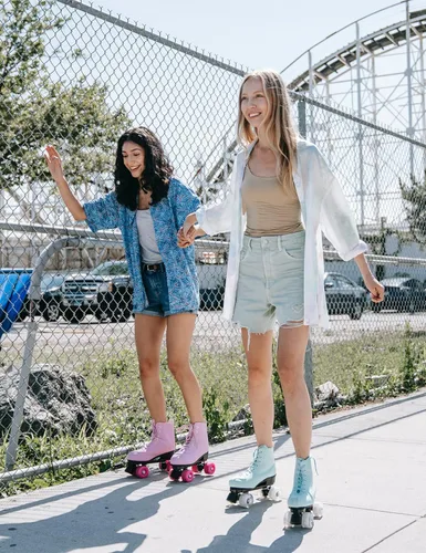 Vista 7 de PAPAISON Patines de ruedas para mujeres y hombres, de lujo de 2 capas de microfibra de cuero de doble fila - Patines clásicos de ruedas para niñas