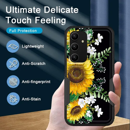 Vista 543 de Funda para Galaxy A14 5G, resistente de doble capa híbrida de policarbonato duro, goma suave, a prueba de golpes, funda protectora resistente