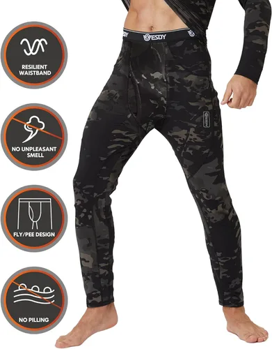 Vista 3 de CL convallaria Mens Thermal Underwear Set with Fly, Long Johns Base Layer Winter Hunting Gear Sport Top and Bottom XS-4XL