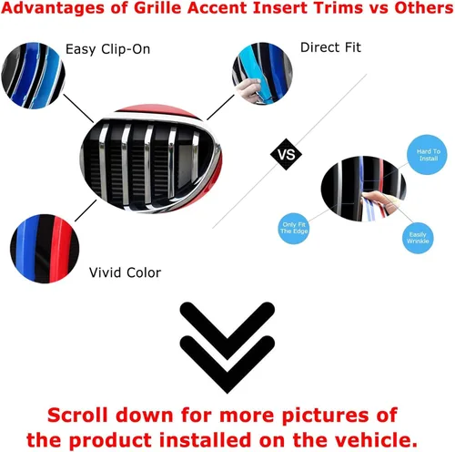 Vista 2 de iJDMTOY Exact Fit - Recortes para parrilla de automóvil, compatible con vehículos BMW