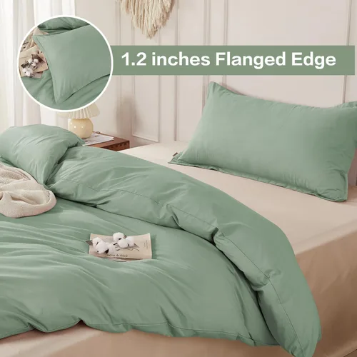 Vista 487 de SAPHREAS Juego de funda de edredón de algodón, tamaño King, a cuadros color gris oscuro y gris, geométrico, 3 piezas, 1 funda de edredón y 2 fundas