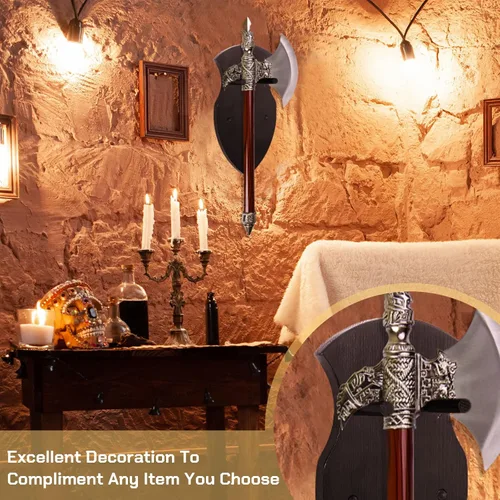 Vista 6 de Queekay Colgador de Placa de Madera para Montaje en Pared de Espada Katana, Soporte de Exhibición para Pared con Herrajes (Negro, Elegante)