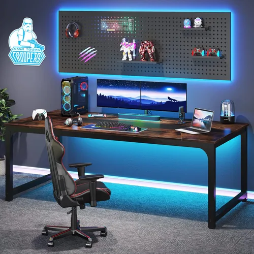 Vista 98 de Tribesigns - Escritorio moderno para computadora, 70.8 x 35.4 pulgadas, escritorio ejecutivo grande de oficina, mesa de estudio, estación de trabajo