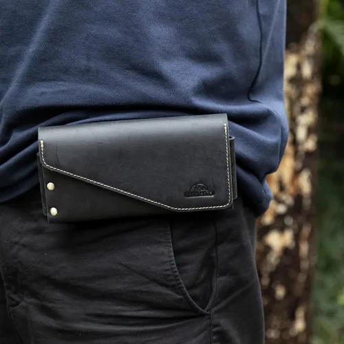 Vista 5 de Topstache Funda de cuero para teléfono celular con clip para cinturón para iPhone 17/16/15/14, Galaxy S25/S24/S23 - Funda de cuero para teléfono