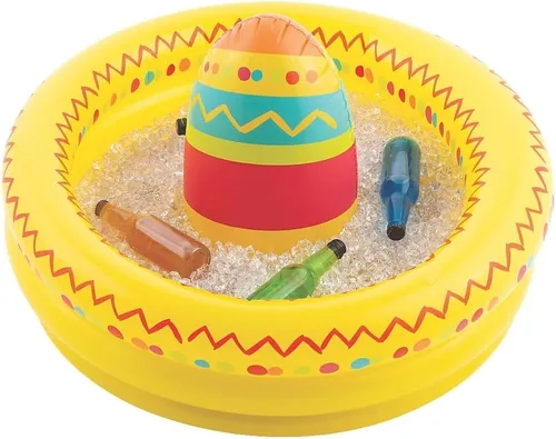 Vista 2 de Fun Express Sombrero inflable Fiesta Cooler - Suministros para fiestas de Cinko De Mayo