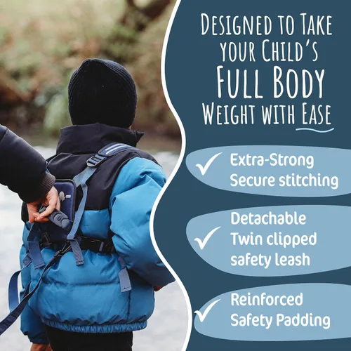 Vista 3 de Hobble De Hoo XL Autism Safety Harness for Kids & Teens 7+ Walking Safety Vest with Grab Handles & Reflective Strips