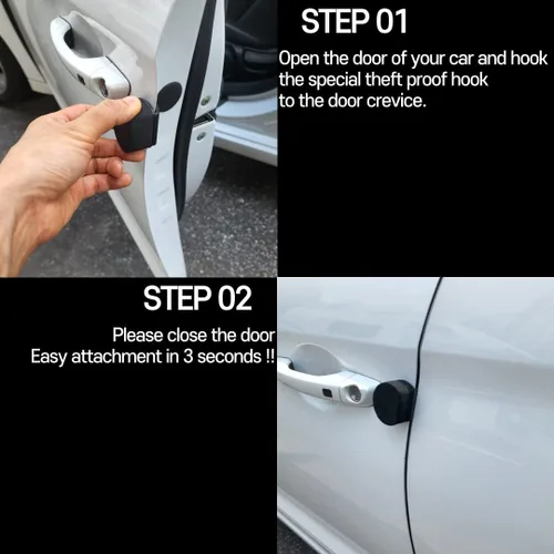 Vista 3 de Scratch Defense Mini 2 unidades, protector de golpes para puerta de automóvil, protector magnético extraíble para borde de puerta de automóvil