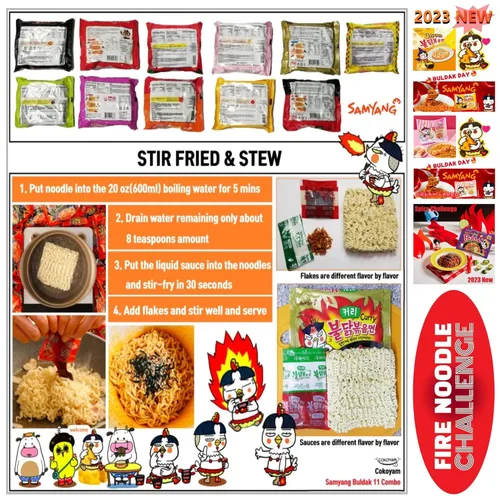Vista 5 de Samyang - Combo de 11 sabores de pollo picante picante - Buldak Ramen 11 paquetes