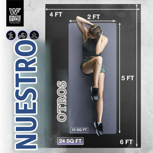 Vista 3 de WF Athletic Supply Premium Grandes Esterillas de Piso para Ejercicio, 7 MM de Espesor, Esterillas de Entrenamiento para Gimnasio en Casa, Gruesas 6