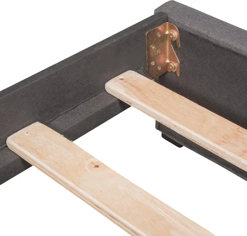 Vista 43 de Sofá cama de tamaño individual con 2 cajones y barandilla rústica, cama de plataforma capitán de madera con soporte de listones resistente, sofá