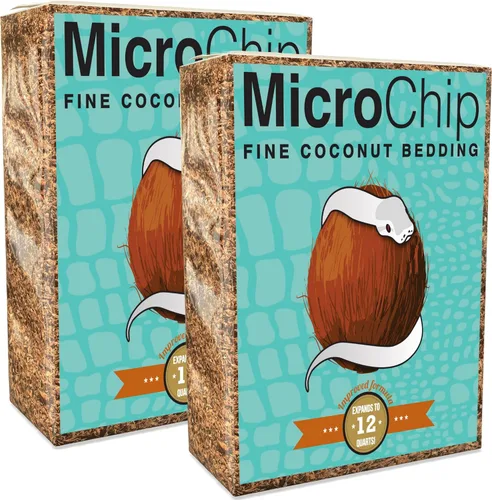 Vista 4 de Microchip - Mezcla de sustrato de coco fino y chips de cáscara de coco para tanques de terrario bioactivos, reptiles, invertidos, ranas, tarántulas