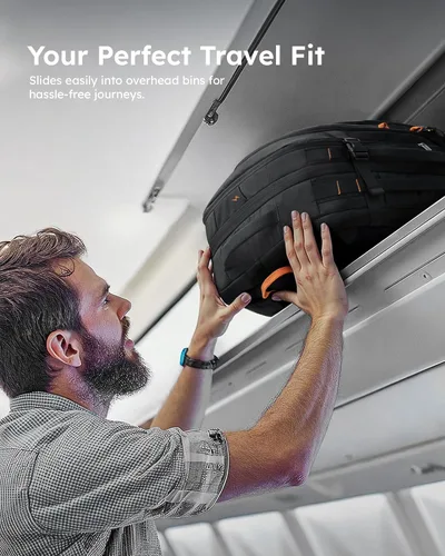 Vista 6 de Tolaccea - Mochila de viaje, aprobada para vuelos con TSA, mochila de transporte para negocios, mochila de computadora grande y duradera, Negro