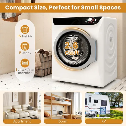 Vista 2 de Auertech Juego combinado de lavadora y secadora portátil, lavadora totalmente automática de 18 libras con bañera interior de acero inoxidable