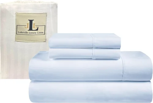 Vista 14 de Lukeville Luxury Linen Sábanas para cama individual XL, juego de sábanas de 100% algodón más suave, 4 piezas, 500 hilos, cómodas, transpirables