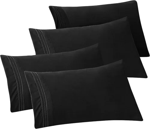 Vista 83 de Elegant Comfort Fundas de almohada sólidas de microfibra de alta calidad hotelera, tejido suave, resistente a las arrugas y a las manchas, fácil