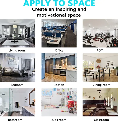 Vista 5 de Calcomanías inspiradoras de pared, calcomanías de pared motivacionales, (fácil de aplicar), decoración de pared, citas artísticas de vinilo, citas